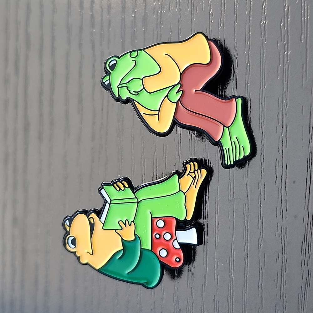 Frog and Toad Enamel Pin Set